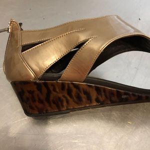 Donald Pliner Sandal with Leopard Wedge Heel